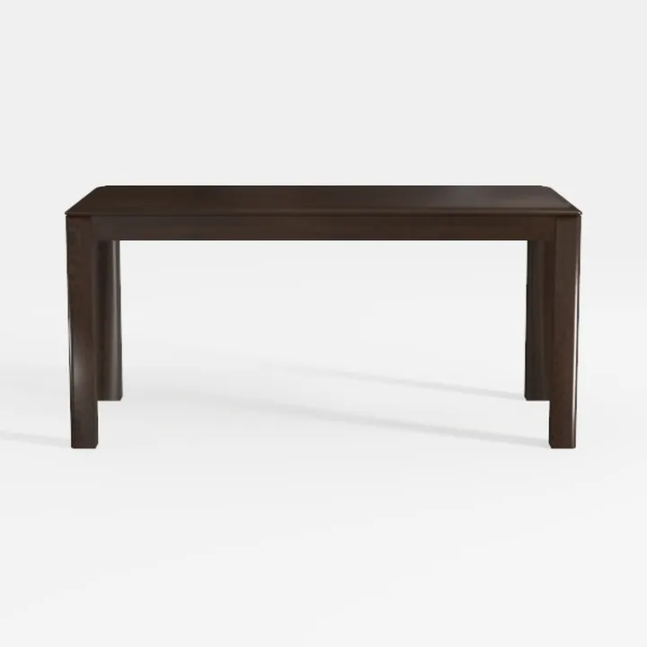 Minimalist Dark Walnut Solid Wood Dining Table 3D Model