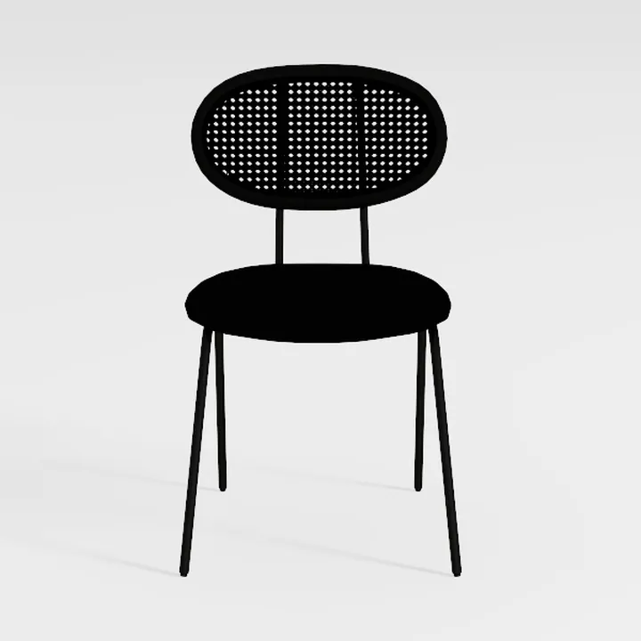 Set of 4 Upholstered Boucle Fabric Dining Chairs