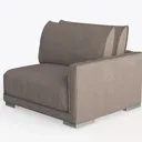 Minimalist Gray Fabric Right Armchair 3D Model Left 45 Degree View