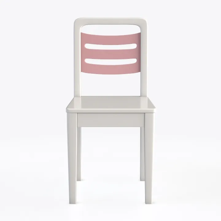 Minimalist Two Tone Solid Wood Dining Chair 3D Model