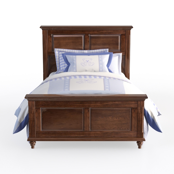 HomeStock Hollywood Regency Twin Size Bed, Cappucc