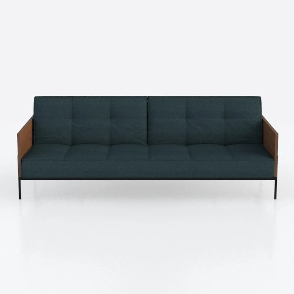 Benjara Fabric Adjustable Sofa with Square Tufted