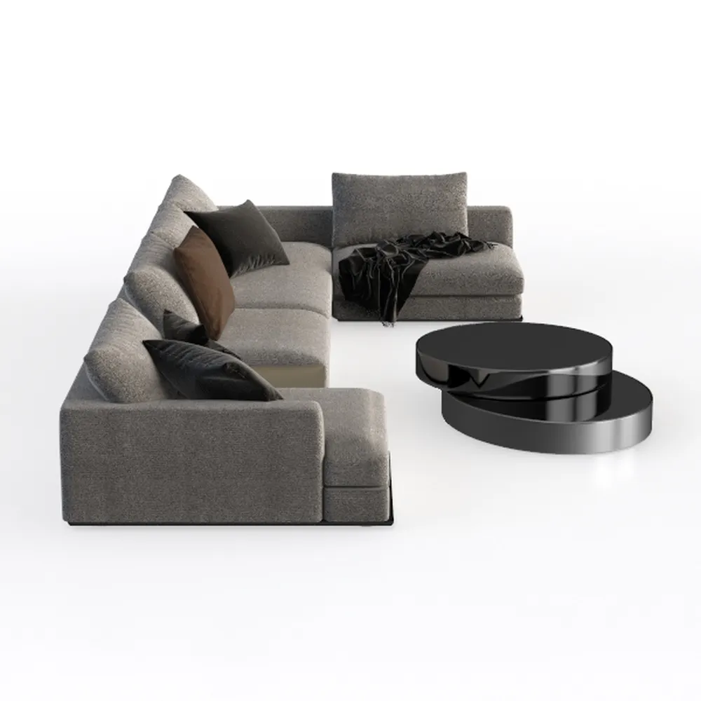 110” Cloud Sectional Couch, Boneless Sofa for