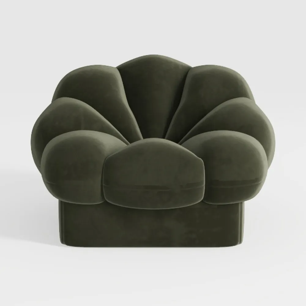 Modern Upholstered 360°Swivel Accent Chair Barrel 