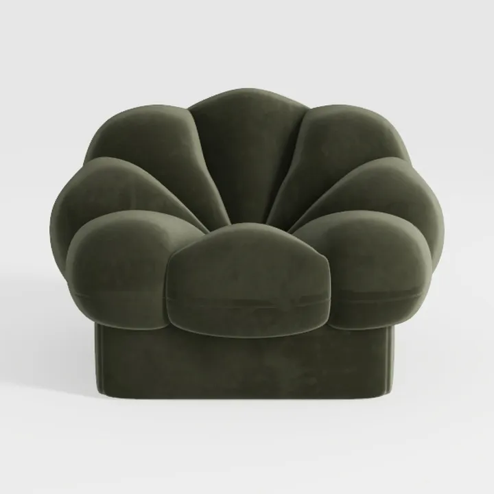 Modern Upholstered 360°Swivel Accent Chair Barrel 