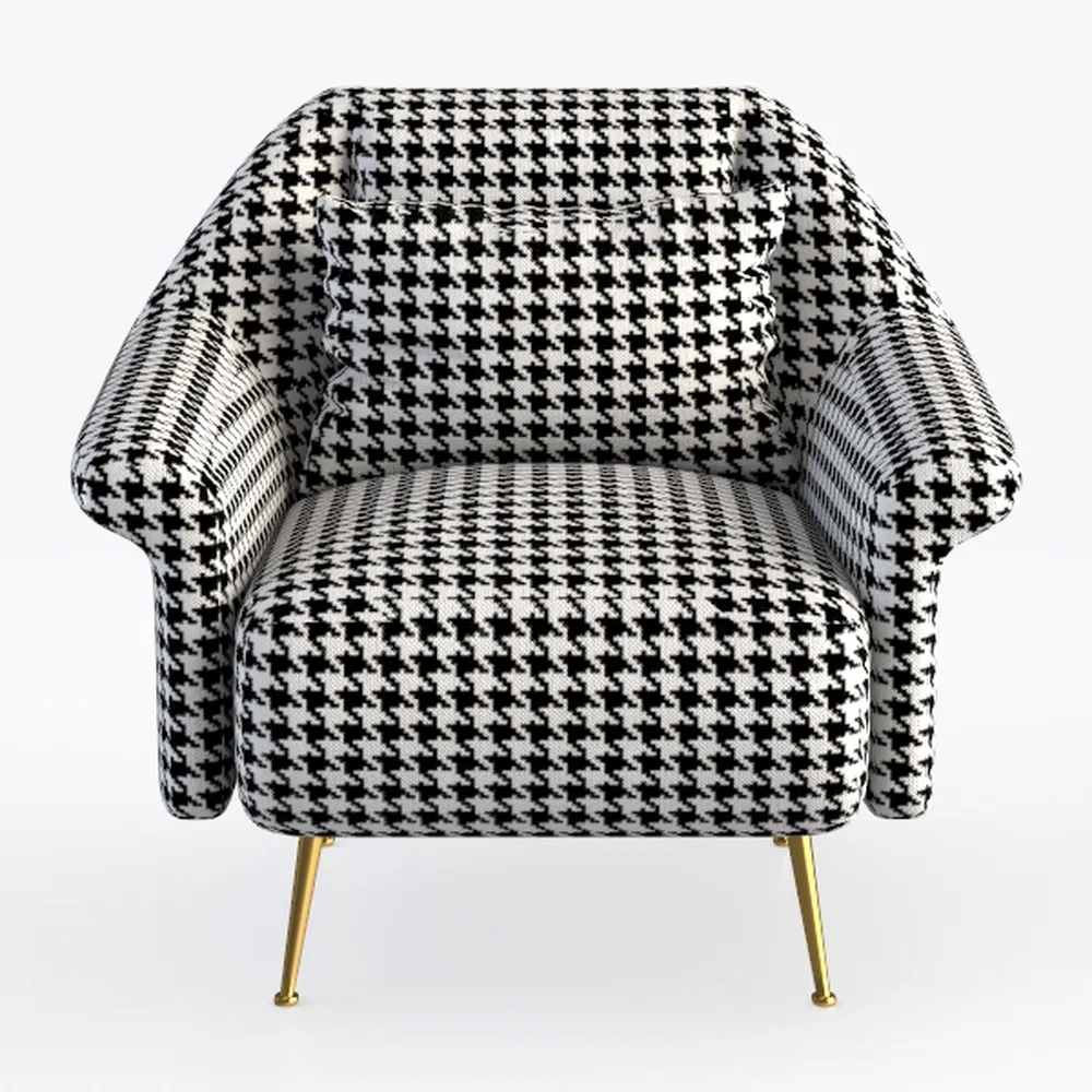 Andeworld Sherpa Velvet Accent Chair with Ottoman,