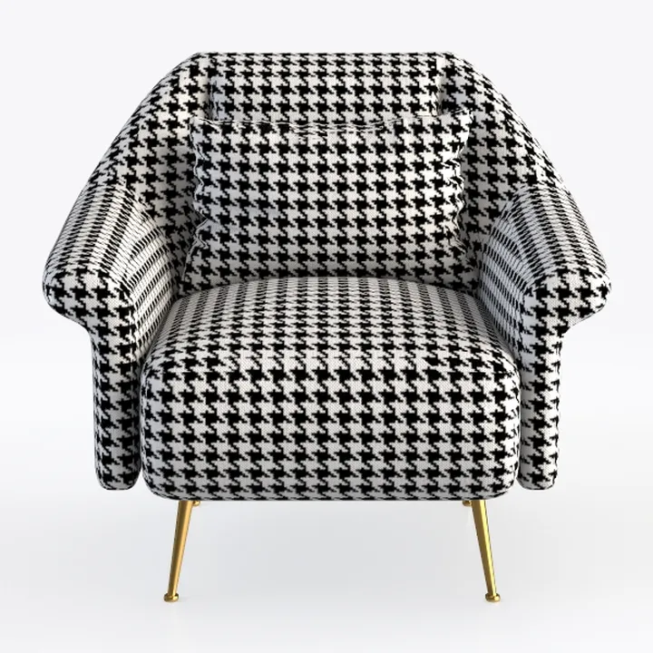 Andeworld Sherpa Velvet Accent Chair with Ottoman,