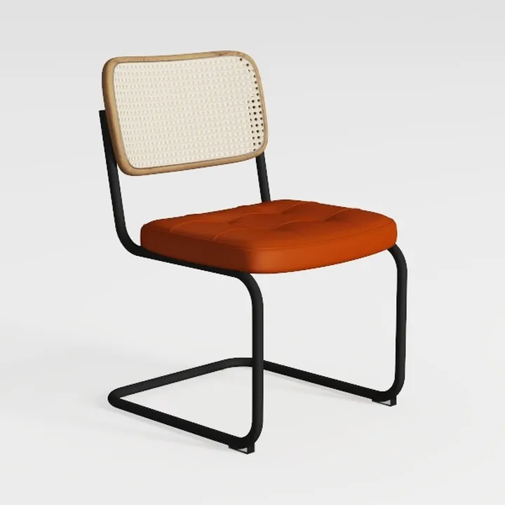 Rattan Dining Chairs Set of 2, Mid Century Modern