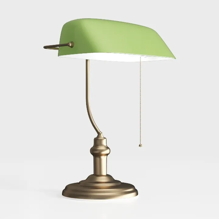 Newrays Vintage Green Glass Bankers Desk Lamp for 
