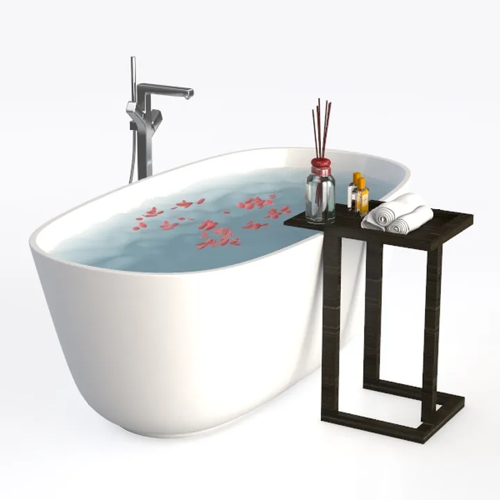71" Air Bubble and HydroJet Freestanding Bathtub