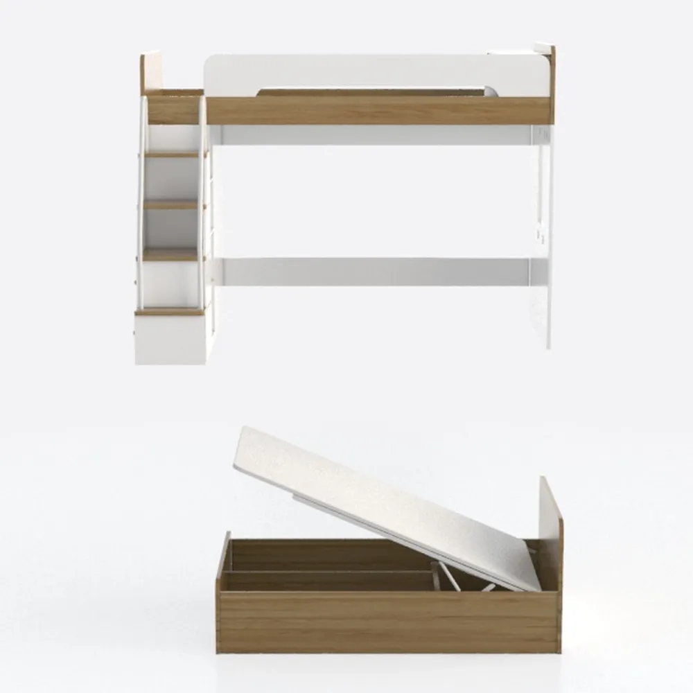 SOFTSEA L Shaped Bunk Bed Full Over Twin with Draw