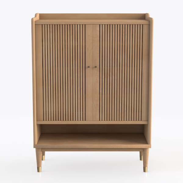 Fluted Buffet Sideboard Cabinet with Storage, 30&quot;