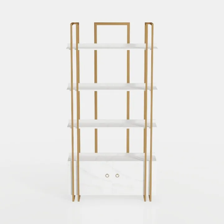 Jehiatek Gold Bookshelf 5 Tiers, Geometric