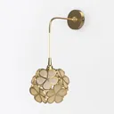 Gold Metal Floral Glass Pendant Lamp 3D Model Left 45 Degree View