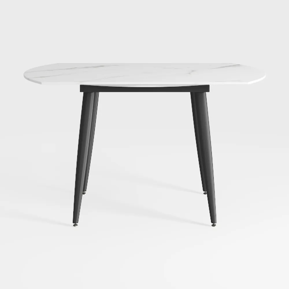 White Rectangle Sintered Stone Marble 63 in. Pedes