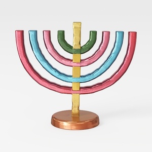 Anodized Aluminum Hanukkah Menorah_ai generated