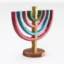 Anodized Aluminum Hanukkah Menorah_ai generated Right 45 Degree View