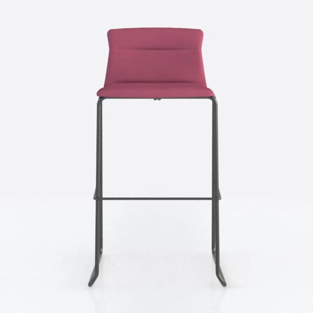 Lume Series Burgundy Modern 29.5 in. Bar Stool Uph