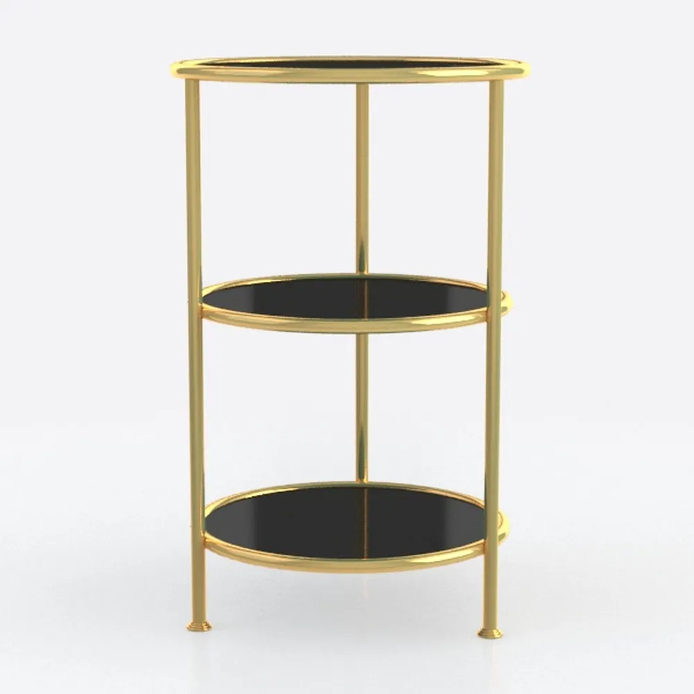 Marble Side End Table, 3-Tier Sofa Side Table