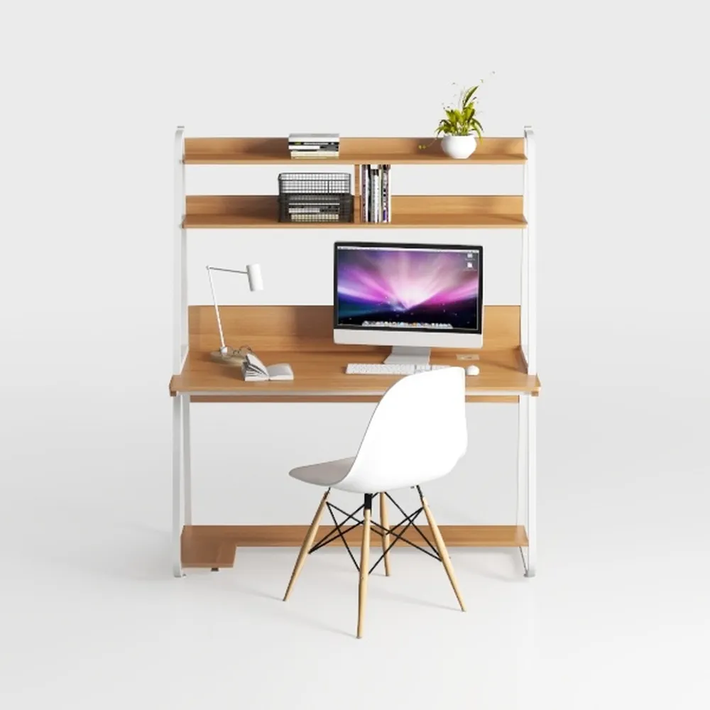 Home Office Desk with Book Shelf Hutch, Computer D