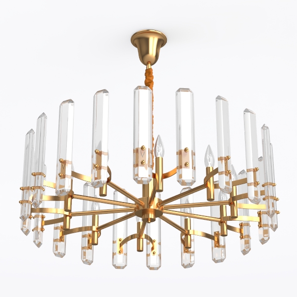VONLUCE Crystal Ceiling Light Fixture, Semi Flush
