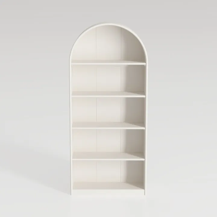 Tribesigns 6-Tier White Arched Bookshelf, 75.98"