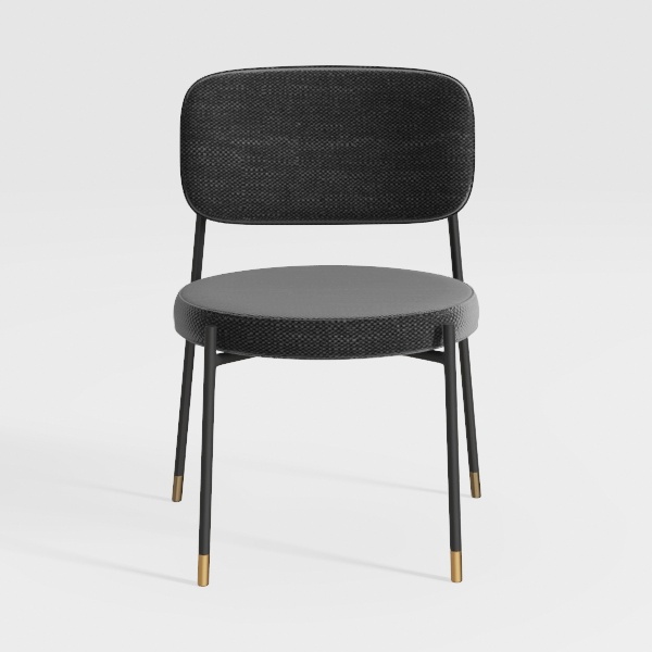 Black Boucle Dining Chairs Set of 4, Upholstered