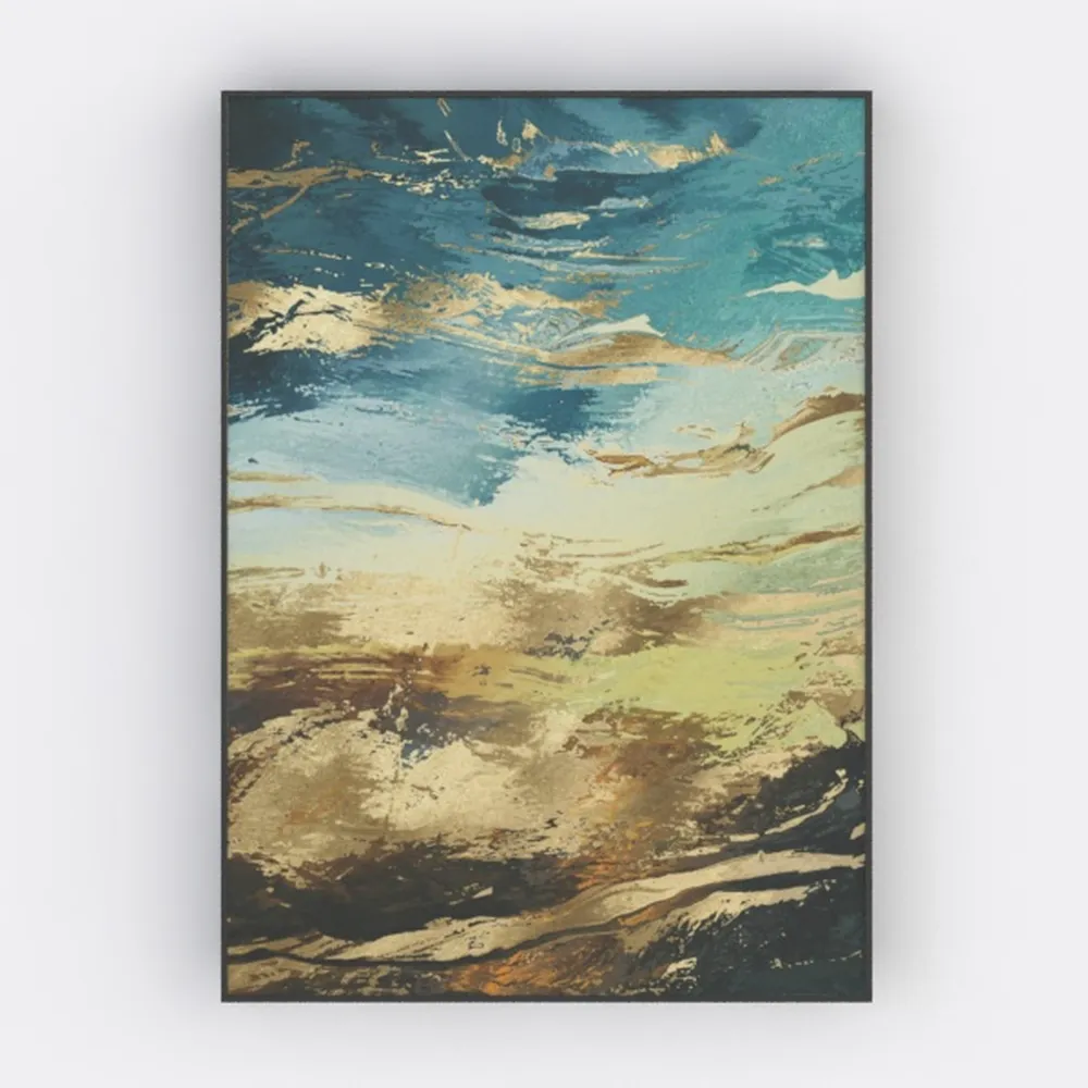 Lilypads In Blues Framed Impressionism 1 Piece Can