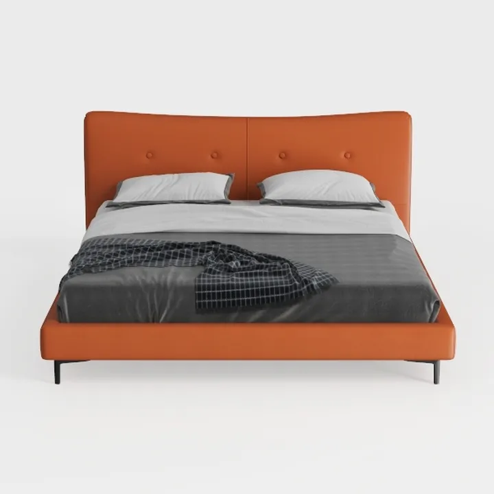 Fairfield Upholstered Panel Bed Orange, Twin