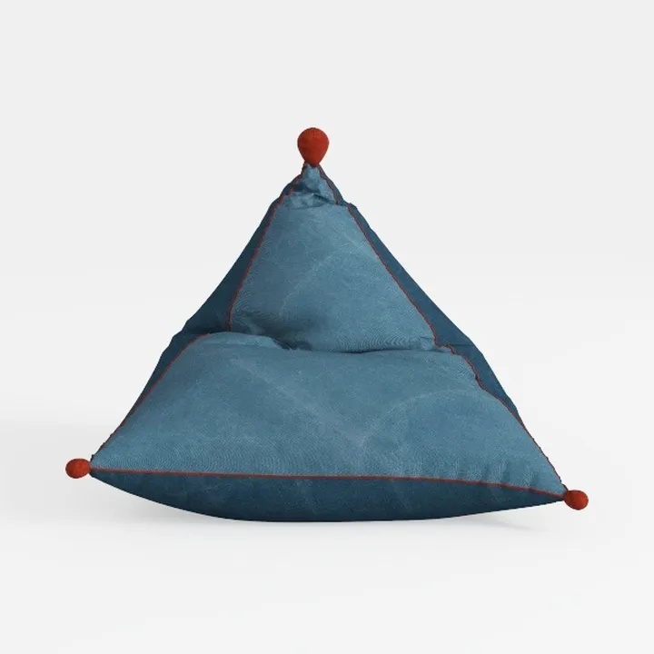 44 in. Wide Modern Blue Cheese Block Design Cotton