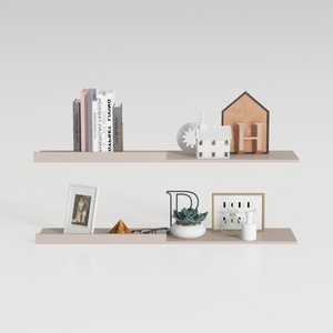 Minimalist Modern Solid Wood Floating Wall Shelves 3D Model