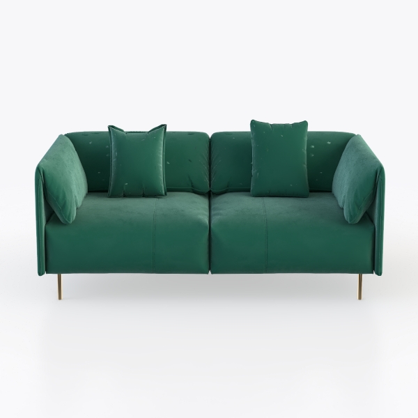 &quot;85&quot; 3-Seater Velvet Sofa - Modern Plush Spring