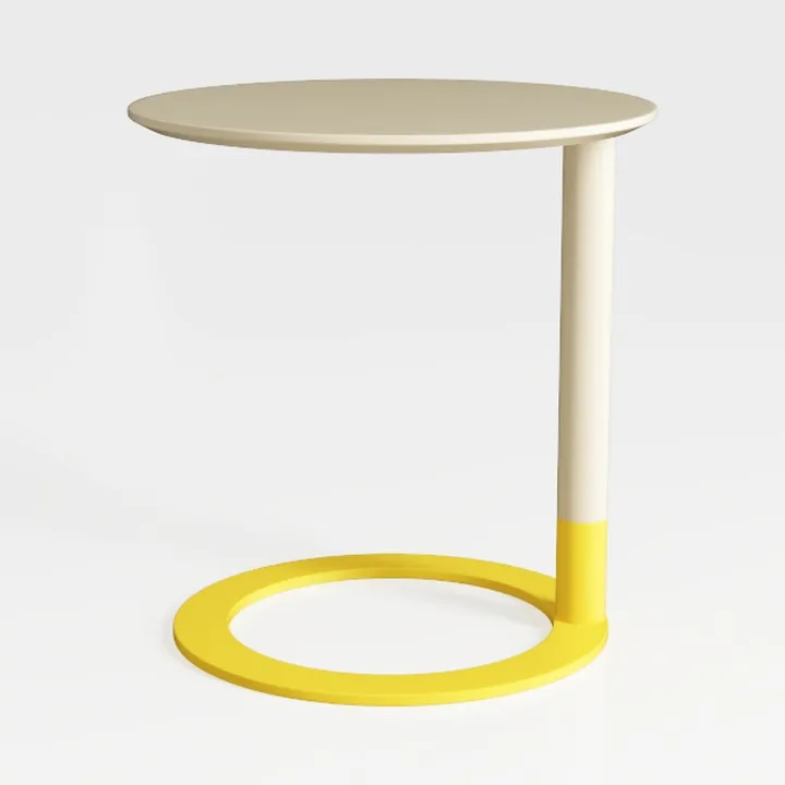 Modern C-Shaped Round Side Table for Living Room