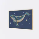 Art Deco Whale Star Wall Art Decor 3D Model Left 45 Degree View