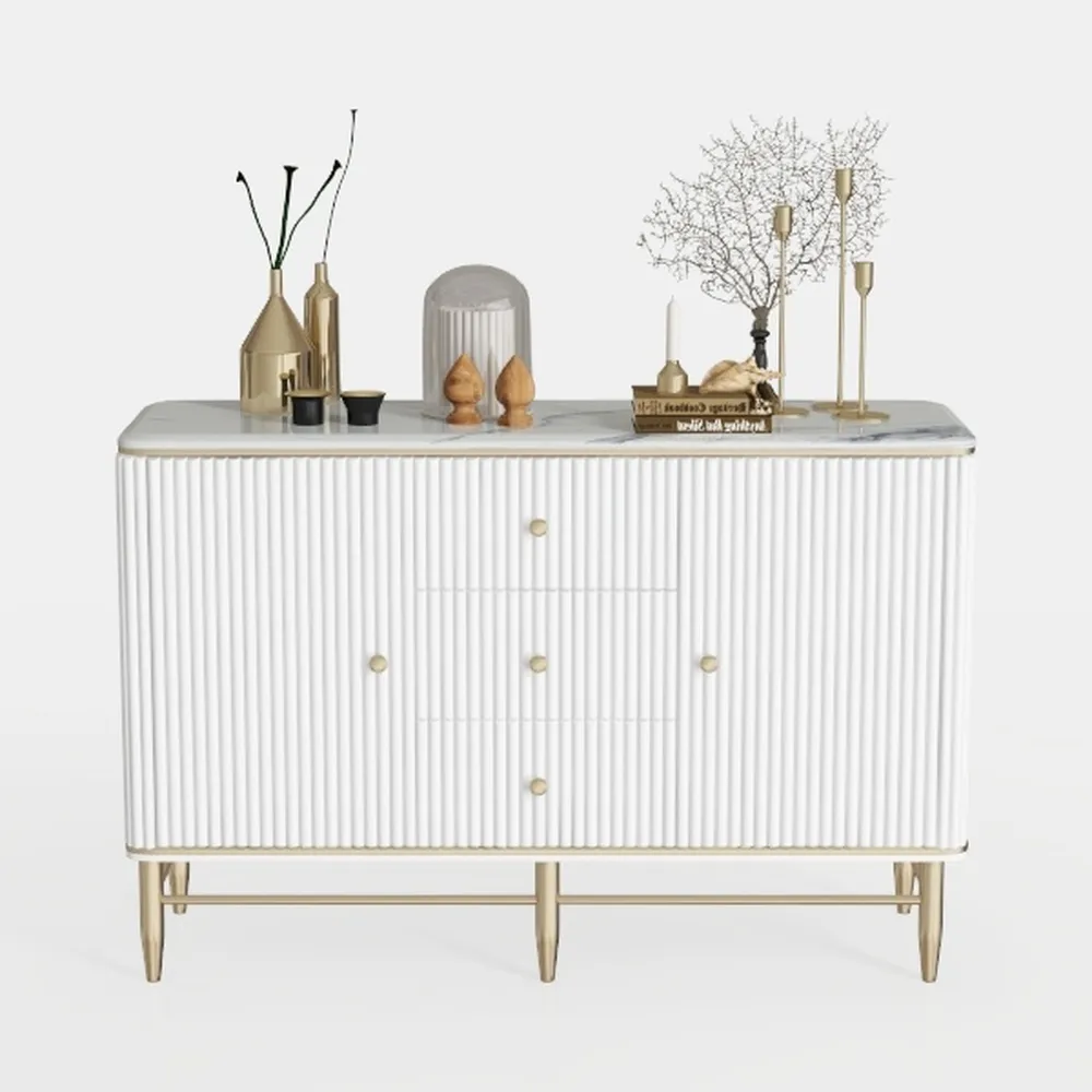 HLR Sideboard Buffet Cabinet, 48" Accent Fluted