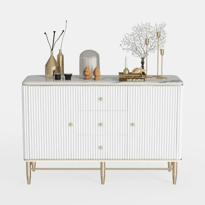 HLR Sideboard Buffet Cabinet, 48" Accent Fluted