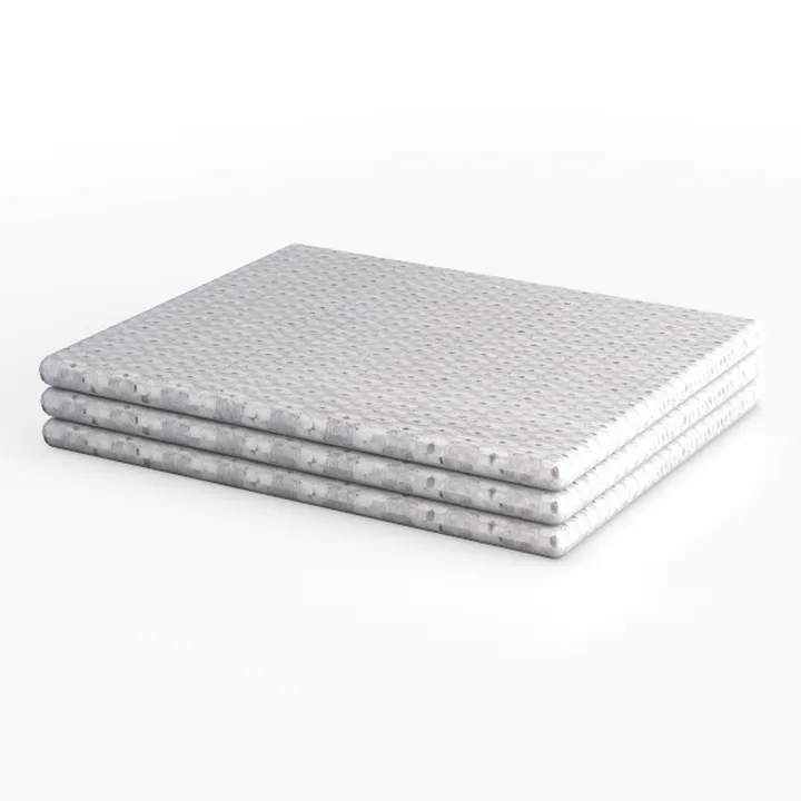 Minimalist Light Gray Fabric Stacked Mattress Pads 3D Model