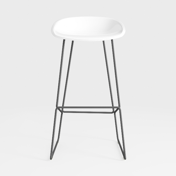 30 in. White Backless Metal Bar Stool with Plastic