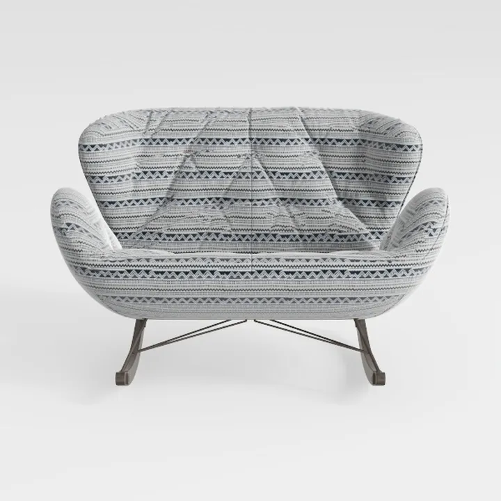 Bohemian Pattern Fabric Rocking Chair 3D Model