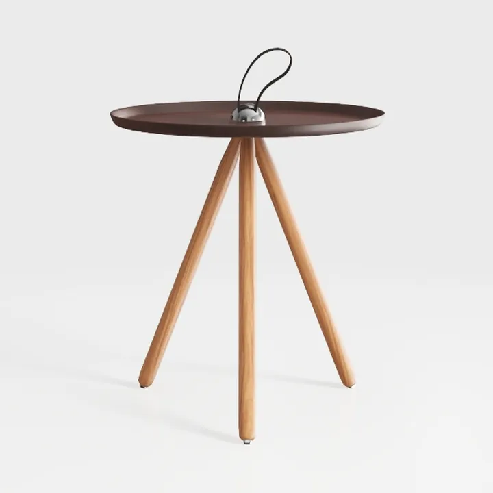 Modern Minimalist Solid Wood Round Side Table 3D Model