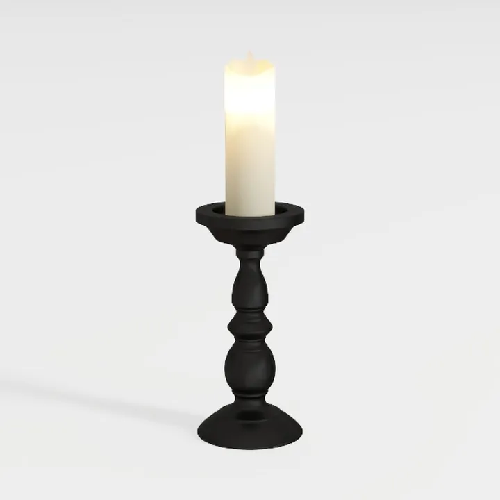 Black Metal Candle Holders Set of 3, Both-use
