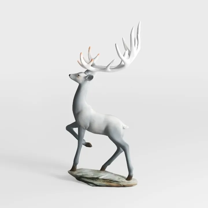 Minimalist Resin Deer Ornament Decorative Figurine 3D Model