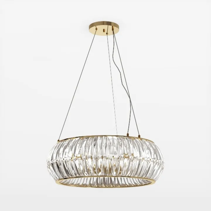 Modern Luxury Gold Metal Crystal Chandelier 3D Model