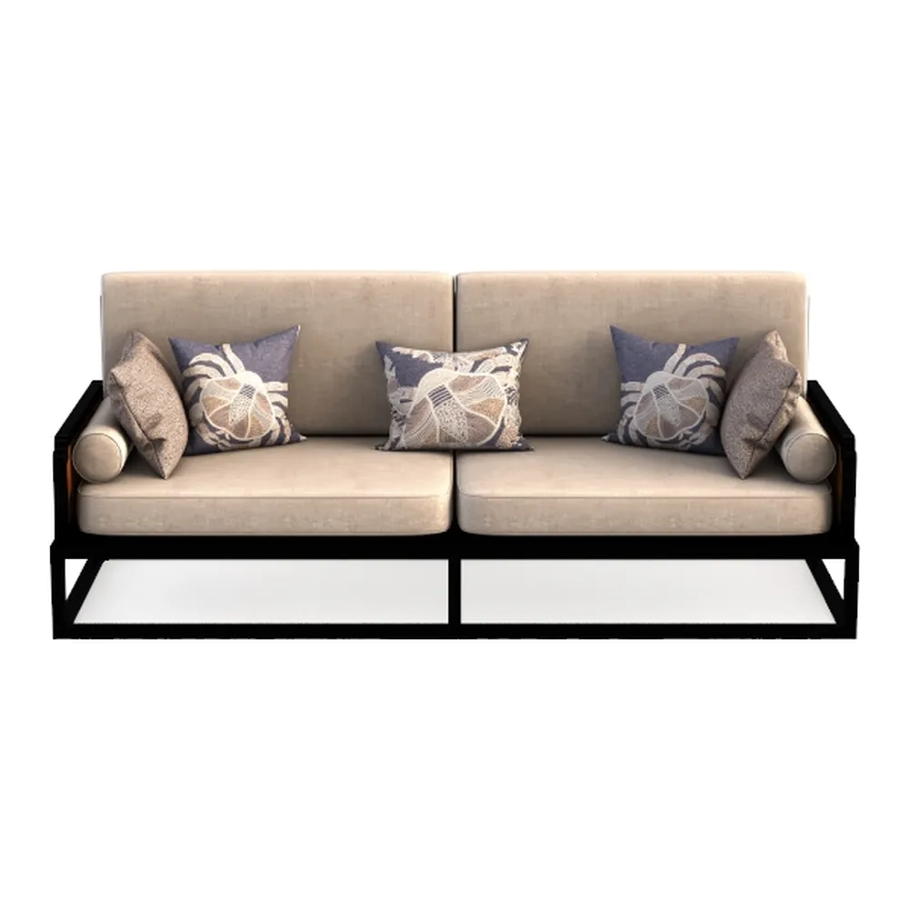 MFSTUDIO Outdoor Patio Furniture Set, 3-Seat Metal