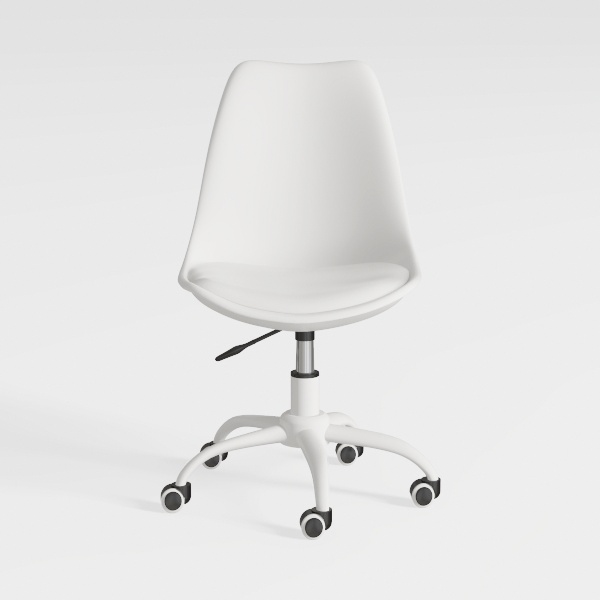 Leather Rolling Salon Stool with Back Support