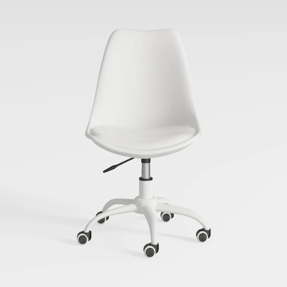 Leather Rolling Salon Stool with Back Support