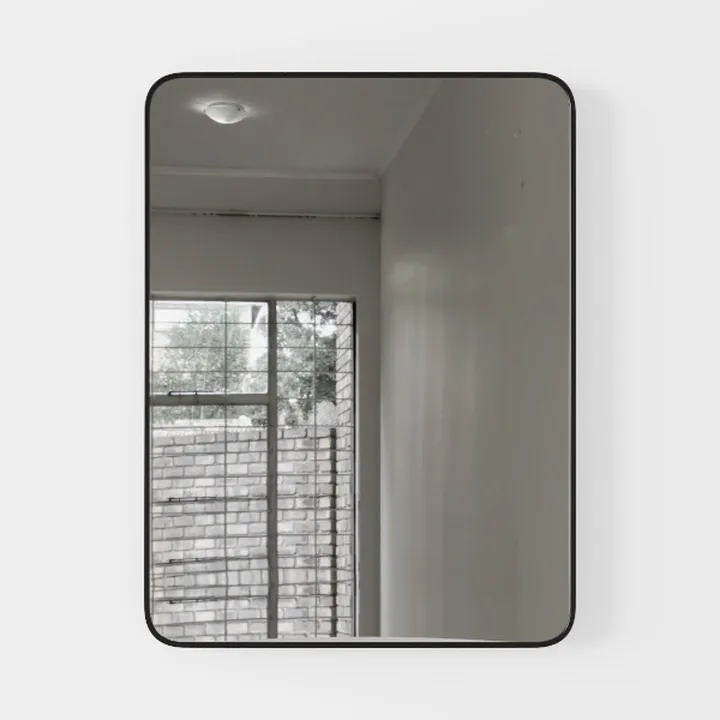 Bathroom Mirror for Wall 24x36 Inch Black Metal