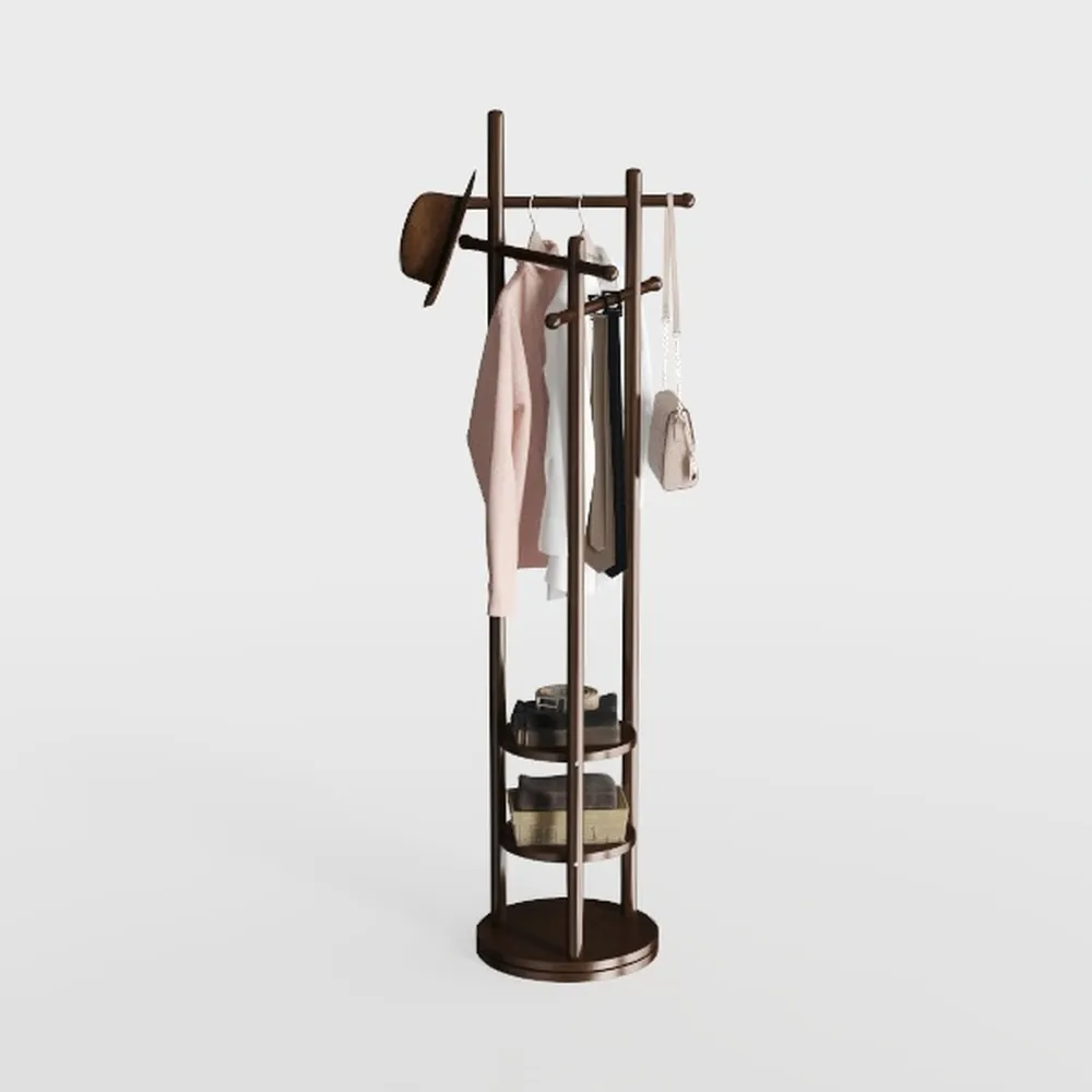Solid Wood Rotary Coat Rack, Freestanding Coat
