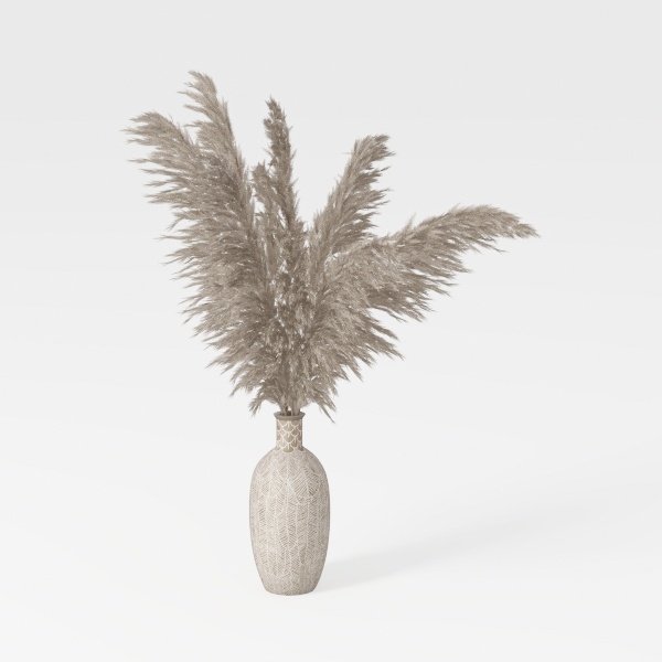 Omerker 6 PCS Faux Pampas Grass-Warm Beige