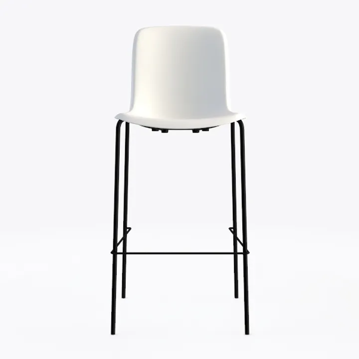 30.7 in. White Low Back Metal Bar Chair with Uphol